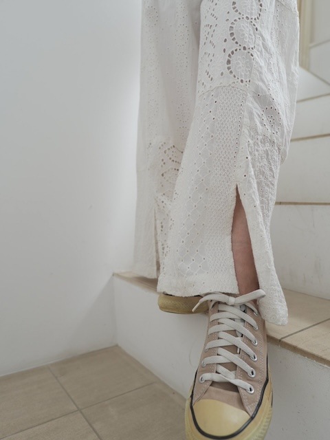 ＜select＞cutwork lace wide easy pants