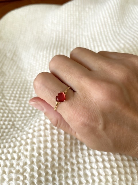 ＜select＞hydro stone heart chain ring