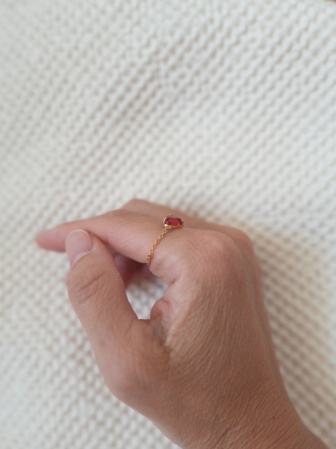 ＜select＞hydro stone heart chain ring