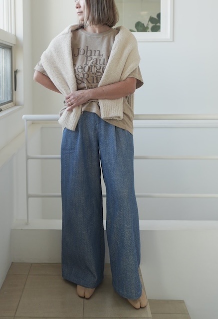 ＜select＞herringbone tuck pants
