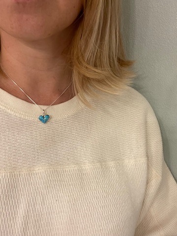 ＜Indian Jewelry＞TurquoiseHeartSilverNecklace
