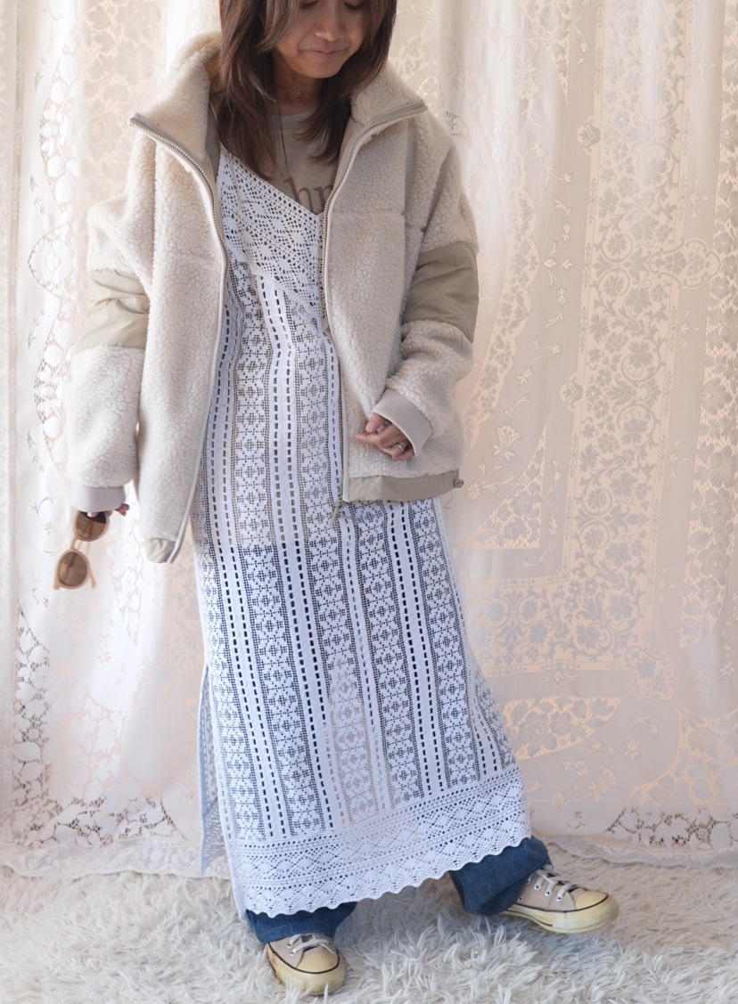 ＜flamingo firm＞stand collar boa blouson