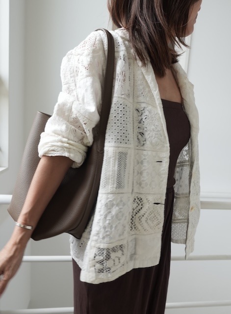 <select>patchwork lace jacket