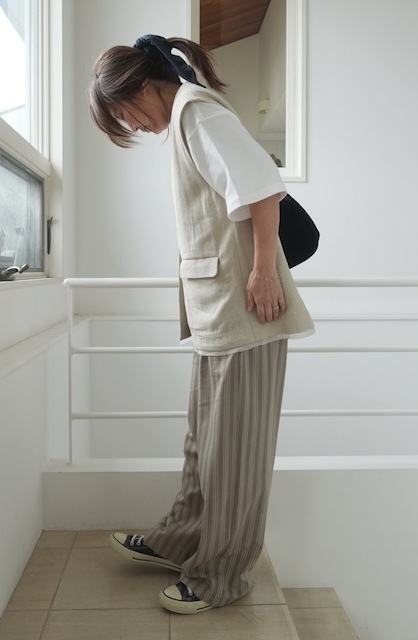 ＜select＞stripe easy pants