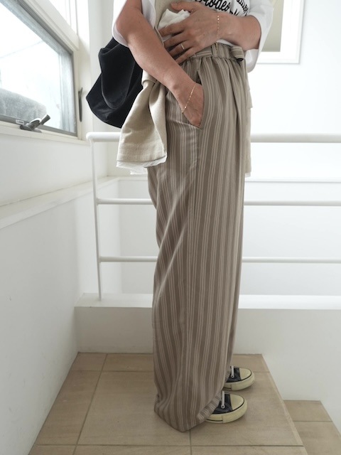 ＜select＞stripe easy pants