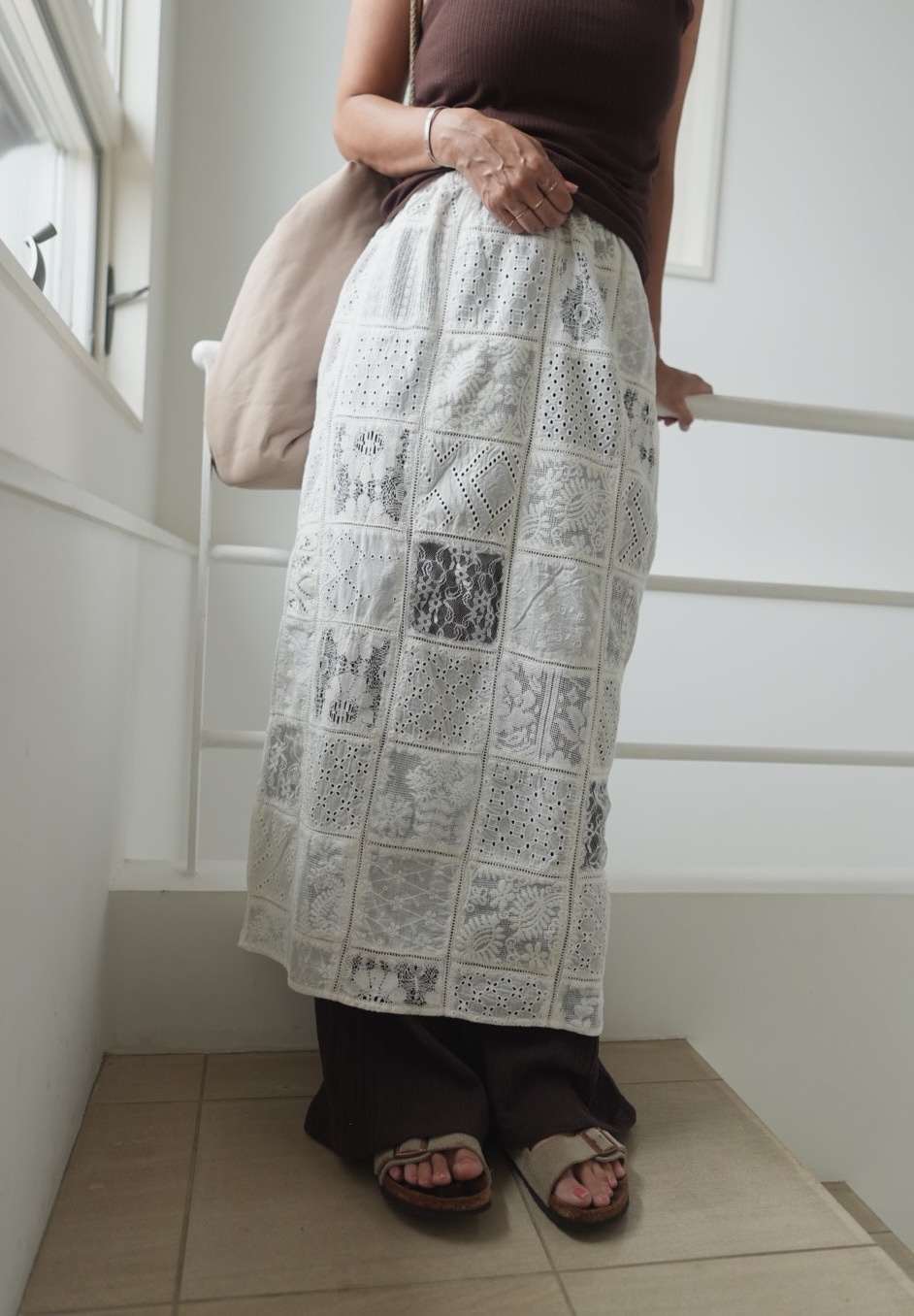 <select>patchwork lace skirt