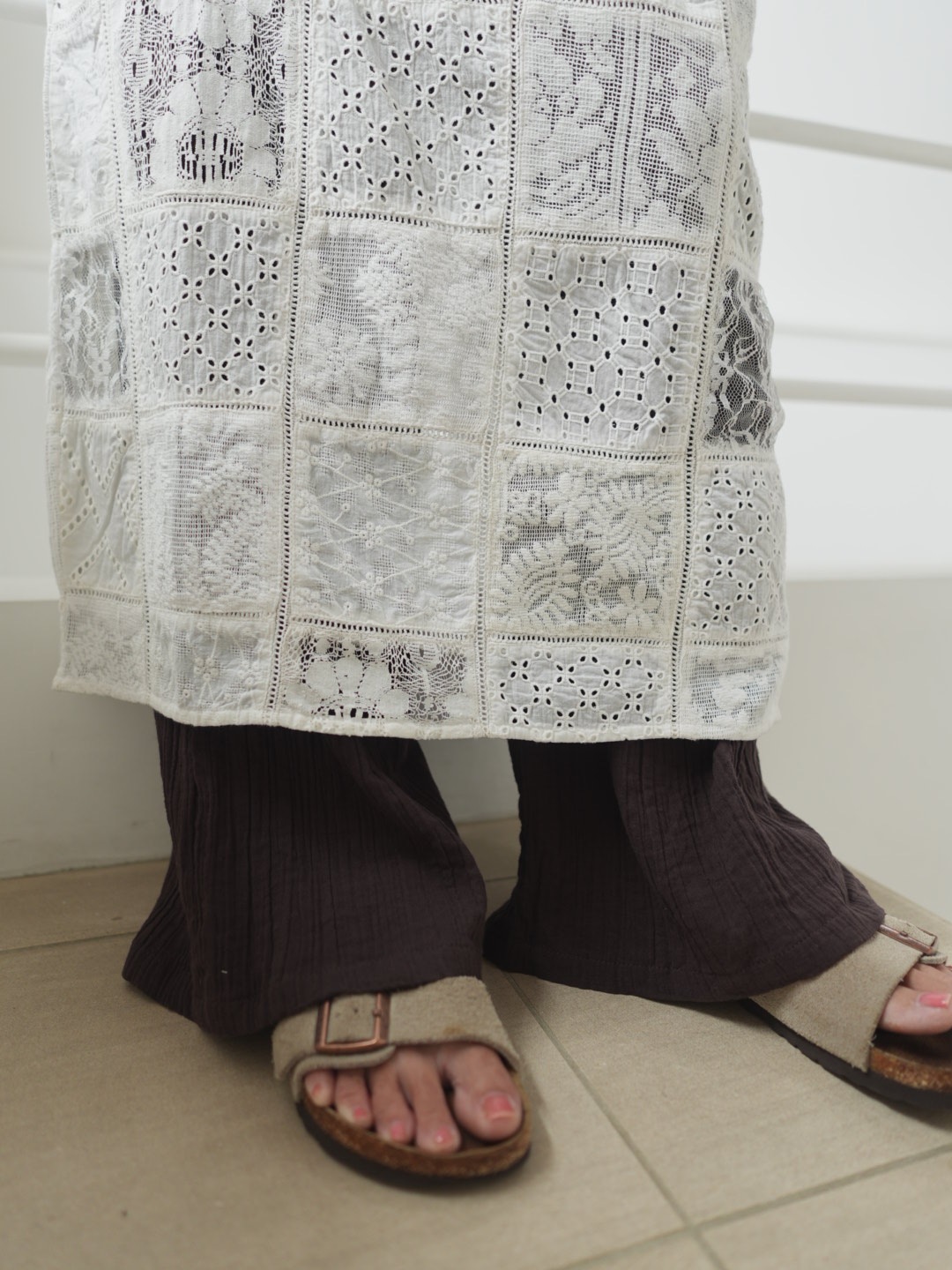 <select>patchwork lace skirt