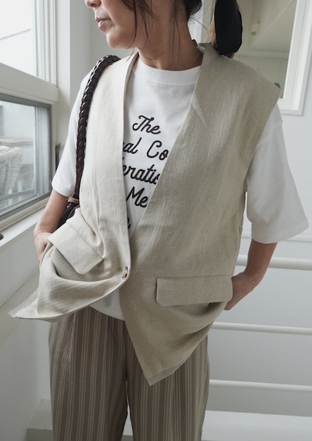 ＜select＞linen mix gilet
