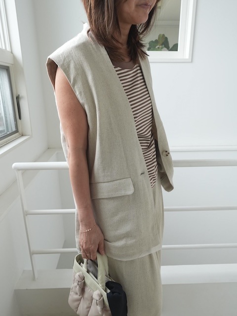 ＜select＞linen mix gilet