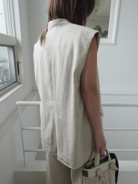 ＜select＞linen mix gilet