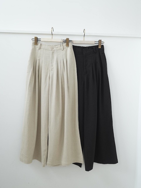 ＜select＞linen mix tuck pants