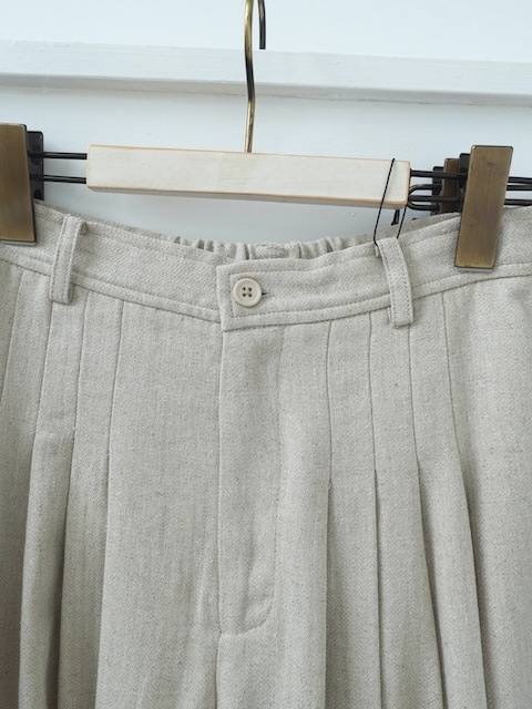 ＜select＞linen mix tuck pants