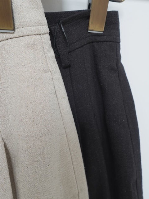 ＜select＞linen mix tuck pants