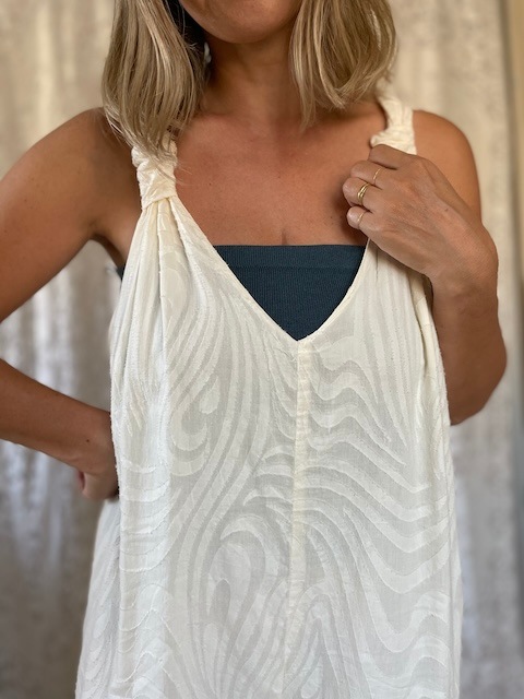 <GBLUE>plane knit bustier