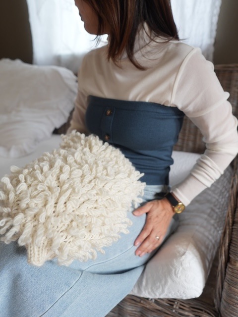 <GBLUE>plane knit bustier
