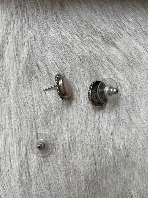 ＜Indian Jewelry＞pink conch shell silver pierce