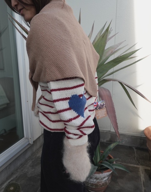 ＜select＞heart elbow oeru knit