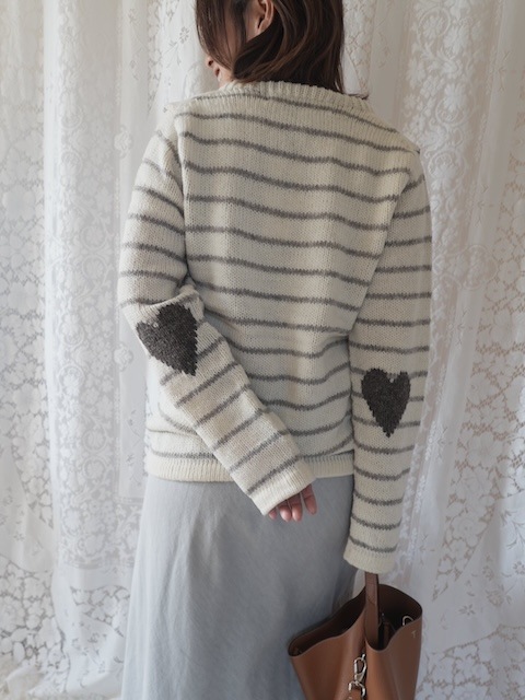 ＜select＞heart elbow oeru knit