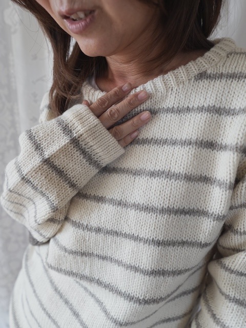 ＜select＞heart elbow oeru knit