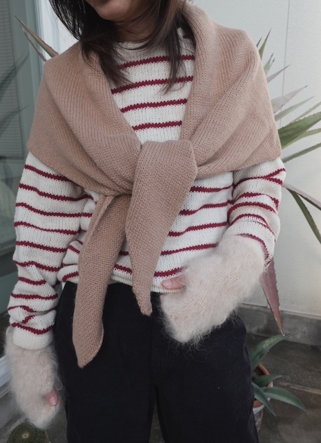 ＜select＞heart elbow oeru knit