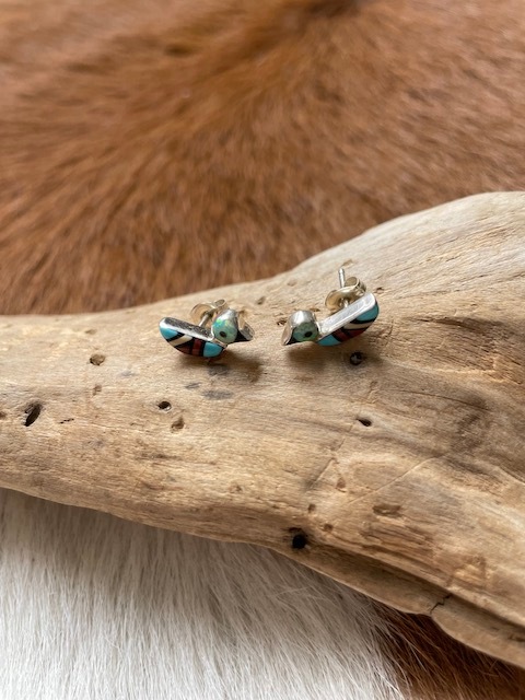 ＜Indian Jewelry＞bird Inlay pierce