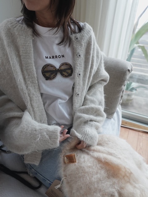 ＜select＞shaggy knit 2way cardigan