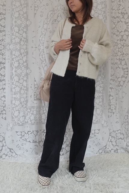 ＜select＞shaggy knit 2way cardigan