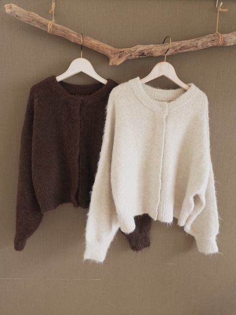 ＜select＞shaggy knit 2way cardigan