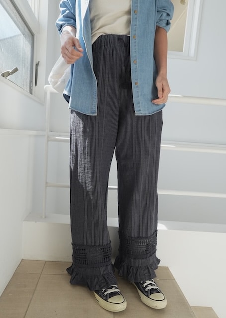 ＜select＞crochet lace easy pants