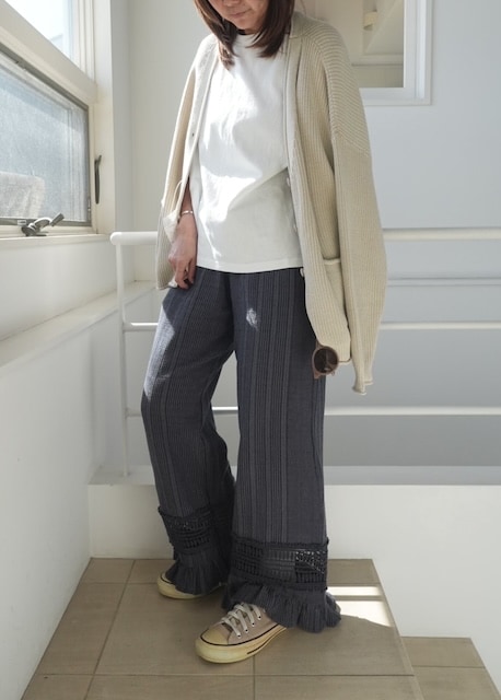 ＜select＞crochet lace easy pants