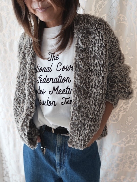 ＜select＞eco fur fluffy cardigan