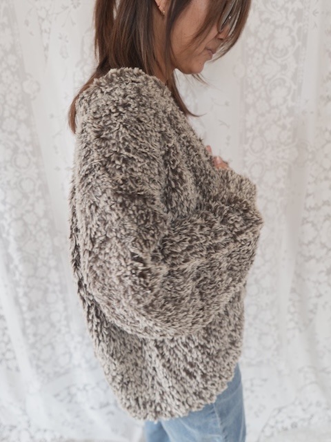 ＜select＞eco fur fluffy cardigan