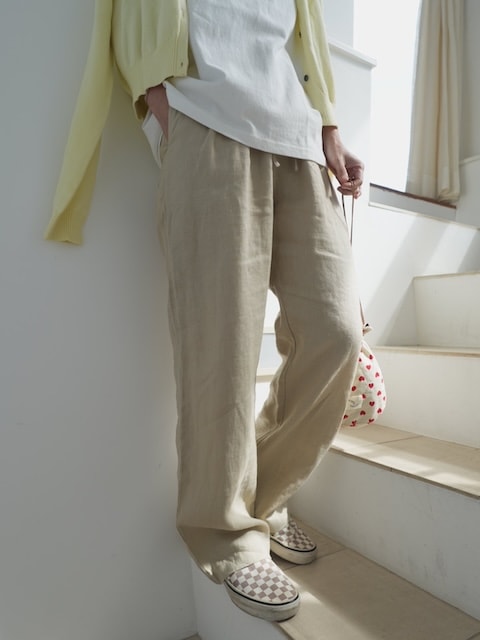 ＜select＞linen easy pants