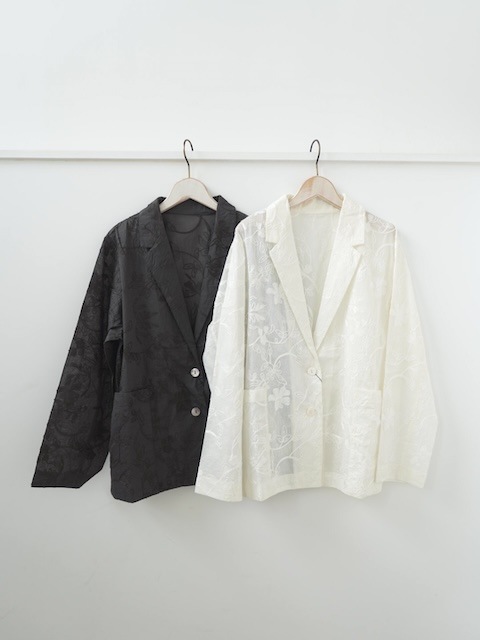 ＜select＞sheer embroidery jacket