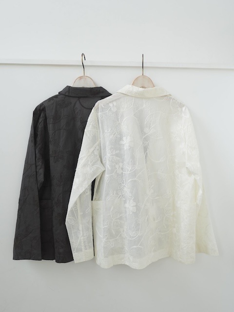 ＜select＞sheer embroidery jacket