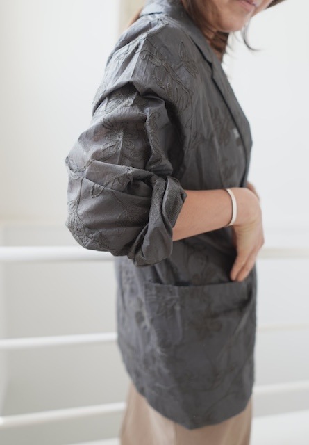 ＜select＞sheer embroidery jacket