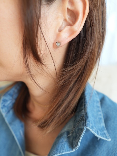 ＜select＞heart shell silver925 coating pierce