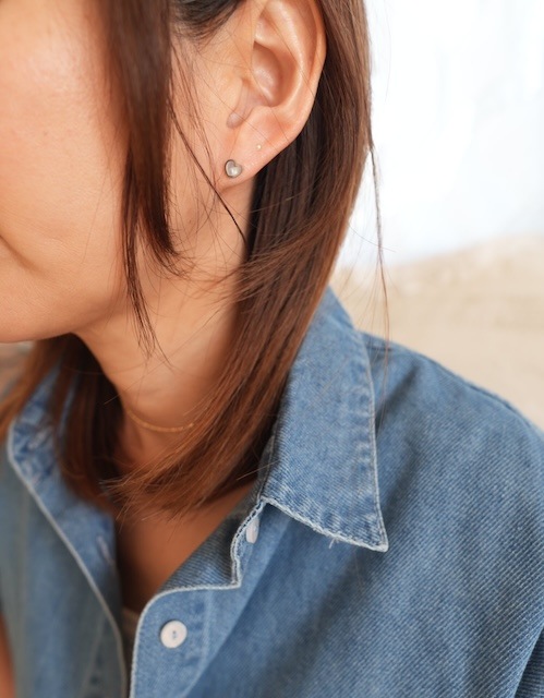 ＜select＞heart shell silver925 coating pierce