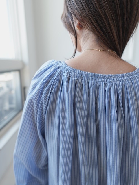 ＜select＞stripe gather dress