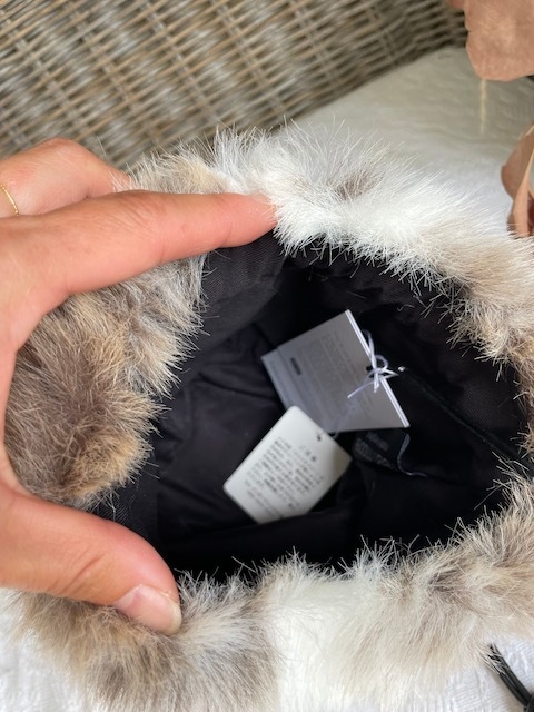 ＜helen moore＞drawstring vegan fur porch