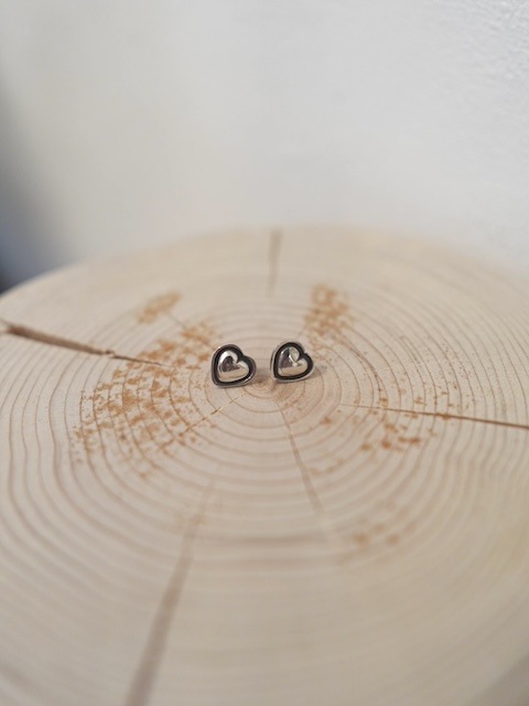 ＜Indian Jewelry＞silver heart plate pierce