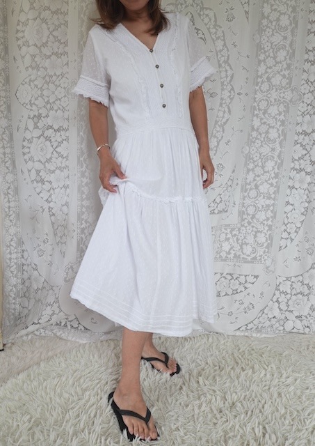 ＜vintage＞cotton lace onepiece⑦