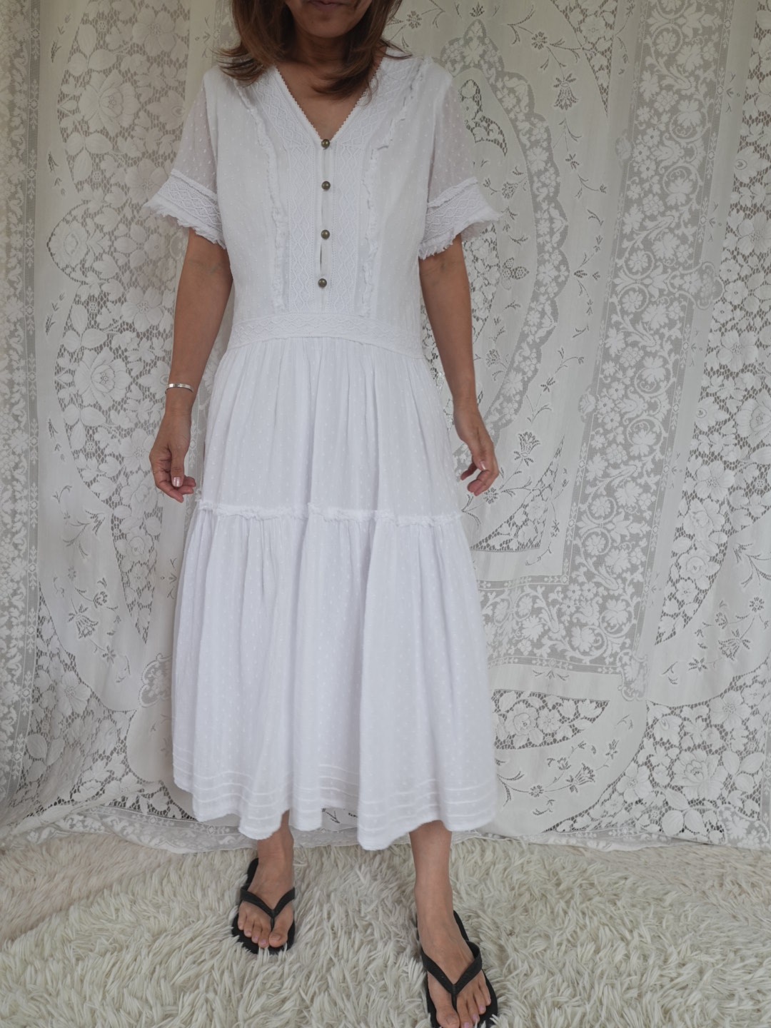 ＜vintage＞cotton lace onepiece⑦