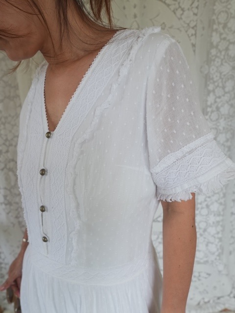 ＜vintage＞cotton lace onepiece⑦