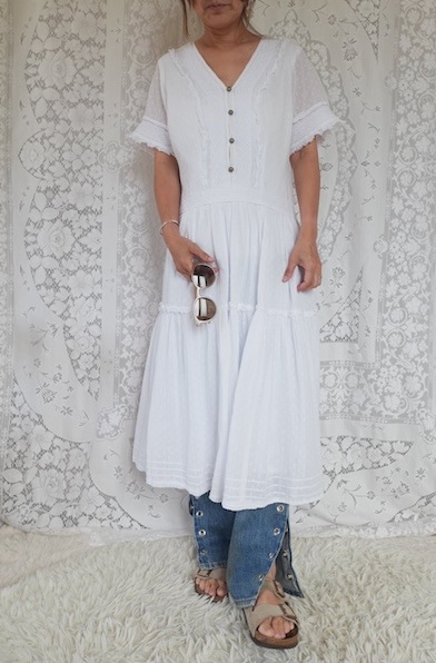 ＜vintage＞cotton lace onepiece⑦