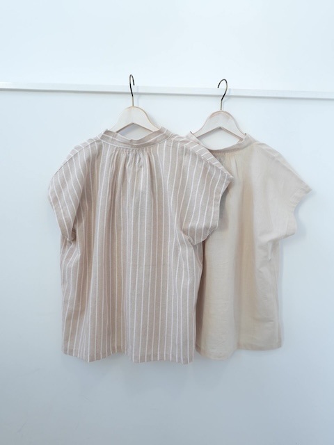 ＜select＞linen mix french sleeve blouse
