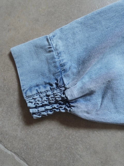 ＜select＞tencel denim shirring cuff hirt