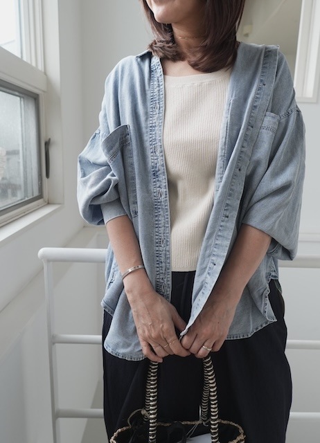 ＜select＞vintage like rib tank