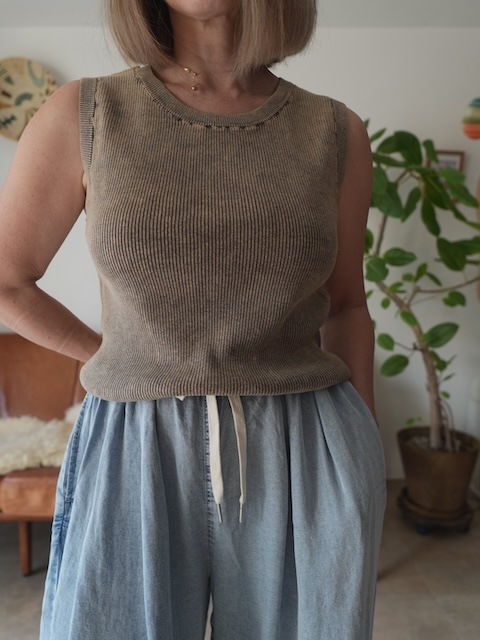 ＜select＞vintage like rib tank