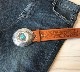 ＜Indian Silver Belt＞Turquoise Oval Concho Belt